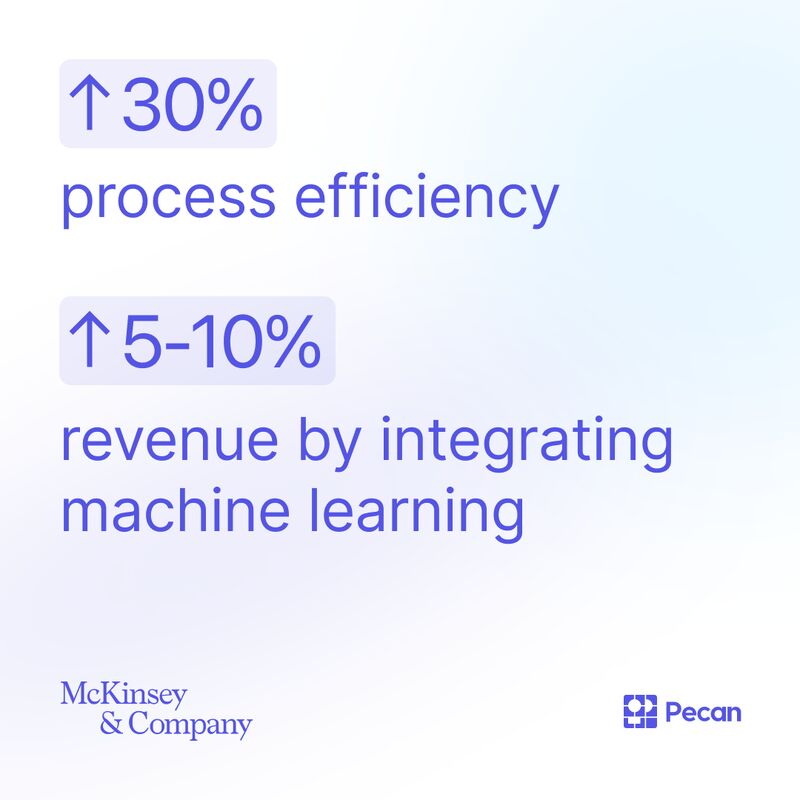 process efficiency and revenue both increase with ML adoption    