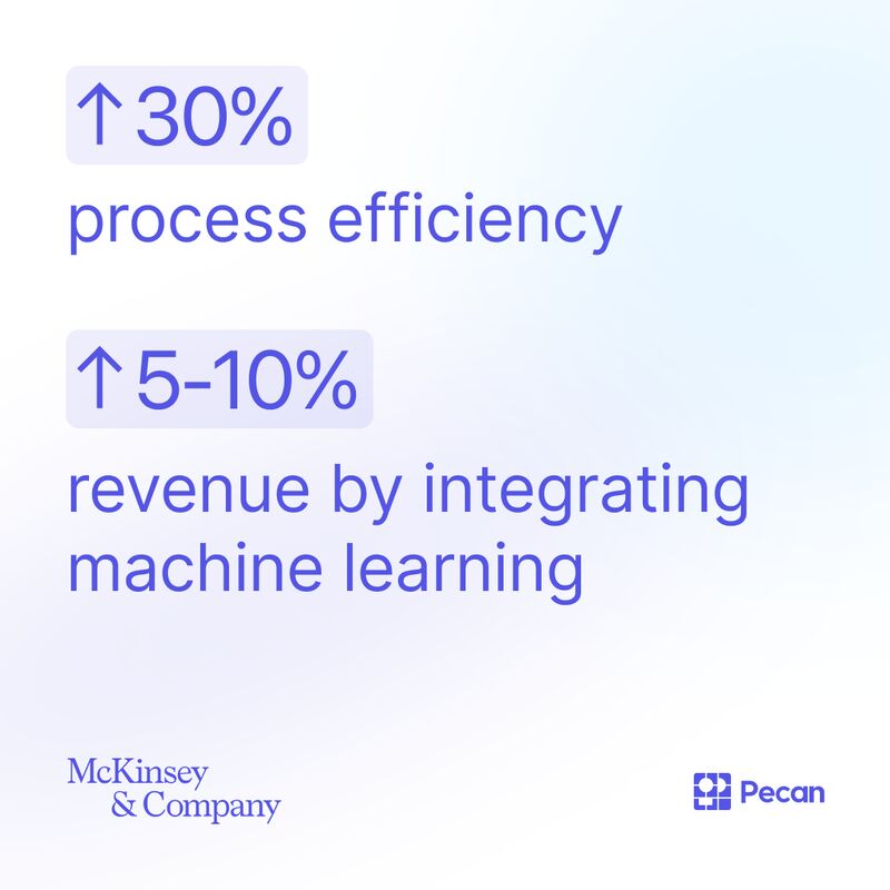 process efficiency and revenue both increase with ML adoption        