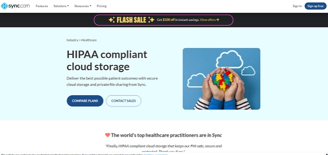 Sync HIPAA-compliant cloud storage