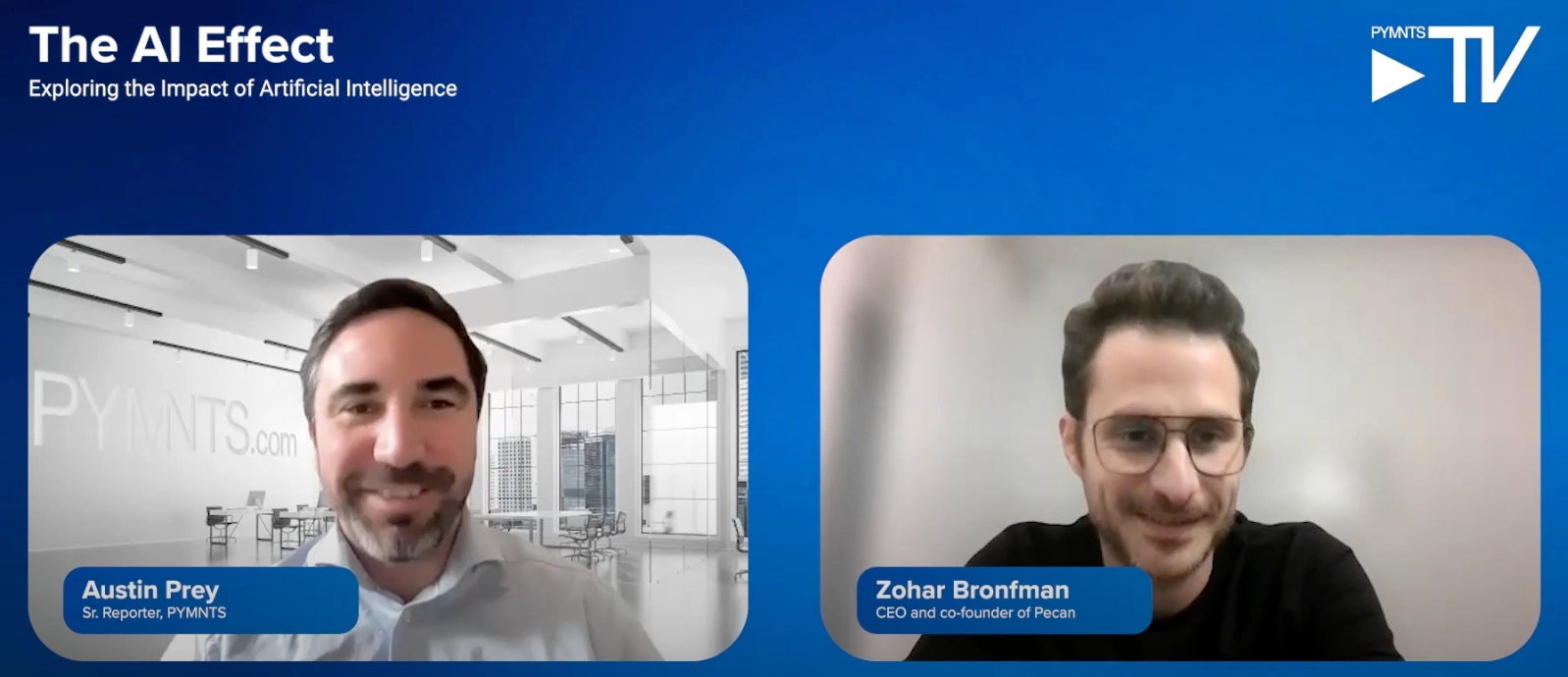Austin Prey and Zohar Bronfman in screen capture from video interview 