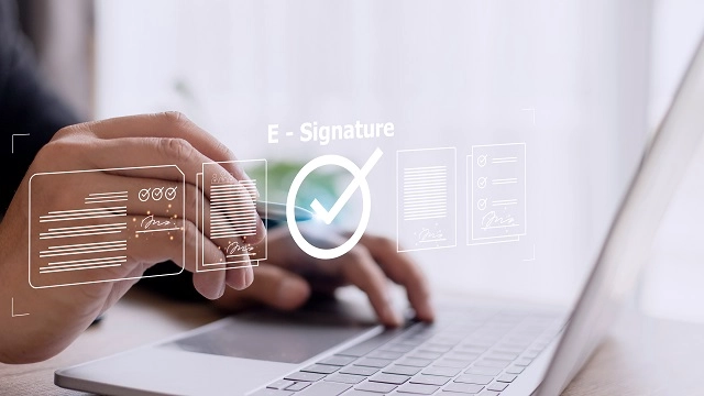 Signing a document with an e-signature platform