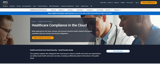 AWS healthcare compliance in the cloud screenshot