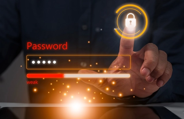 Set password screen indicating a weak password